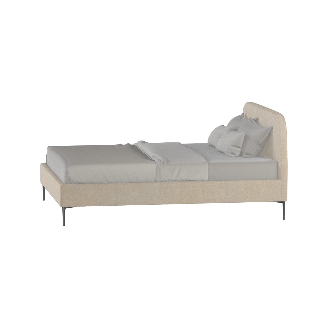 Anna Upholstered Bed with Vertical Headboard Detailing