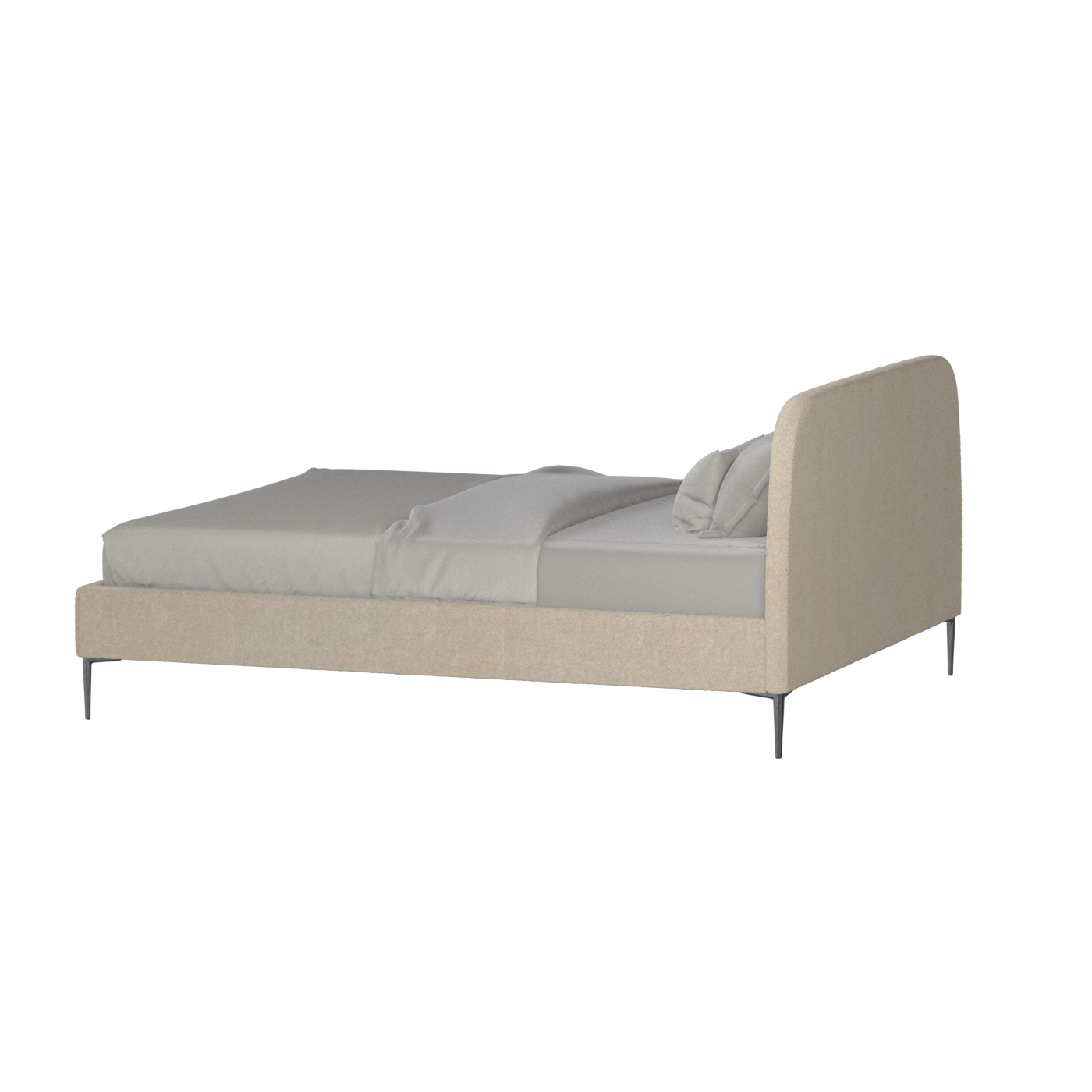 Anna Upholstered Bed with Vertical Headboard Detailing