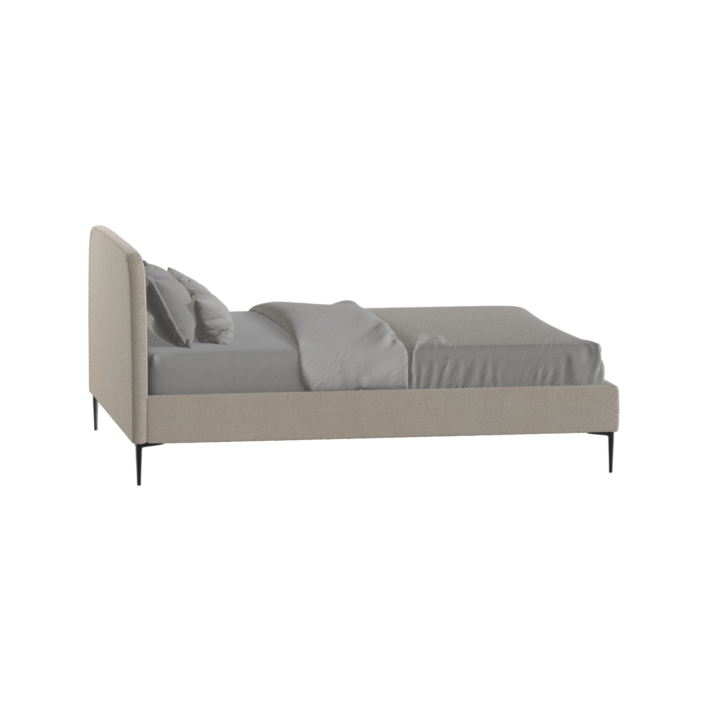 Anna Upholstered Bed with Vertical Headboard Detailing