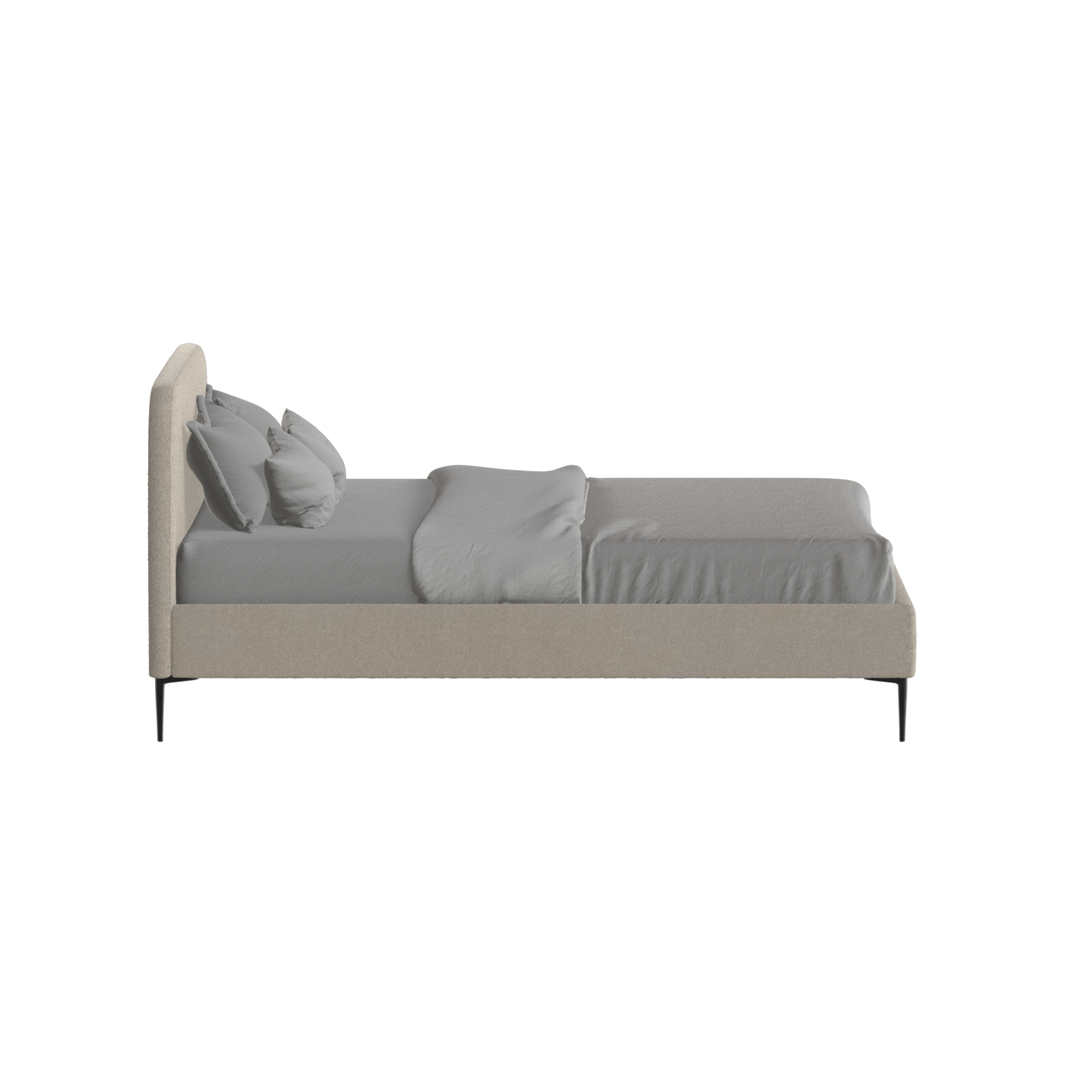Anna Upholstered Bed with Vertical Headboard Detailing