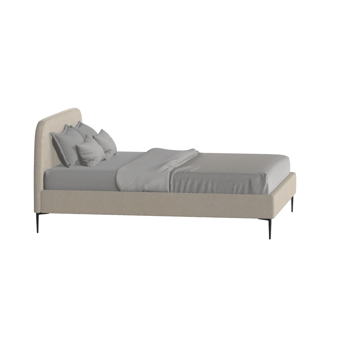 Anna Upholstered Bed with Vertical Headboard Detailing