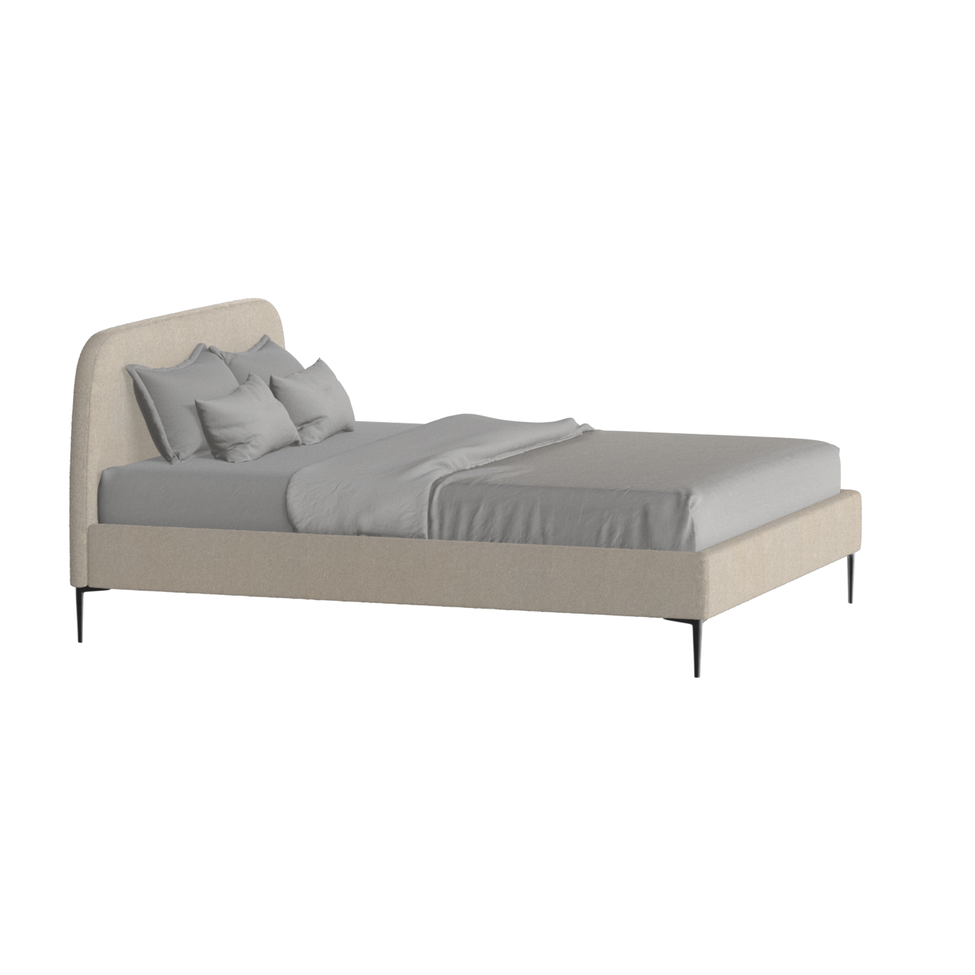 Anna Upholstered Bed with Vertical Headboard Detailing
