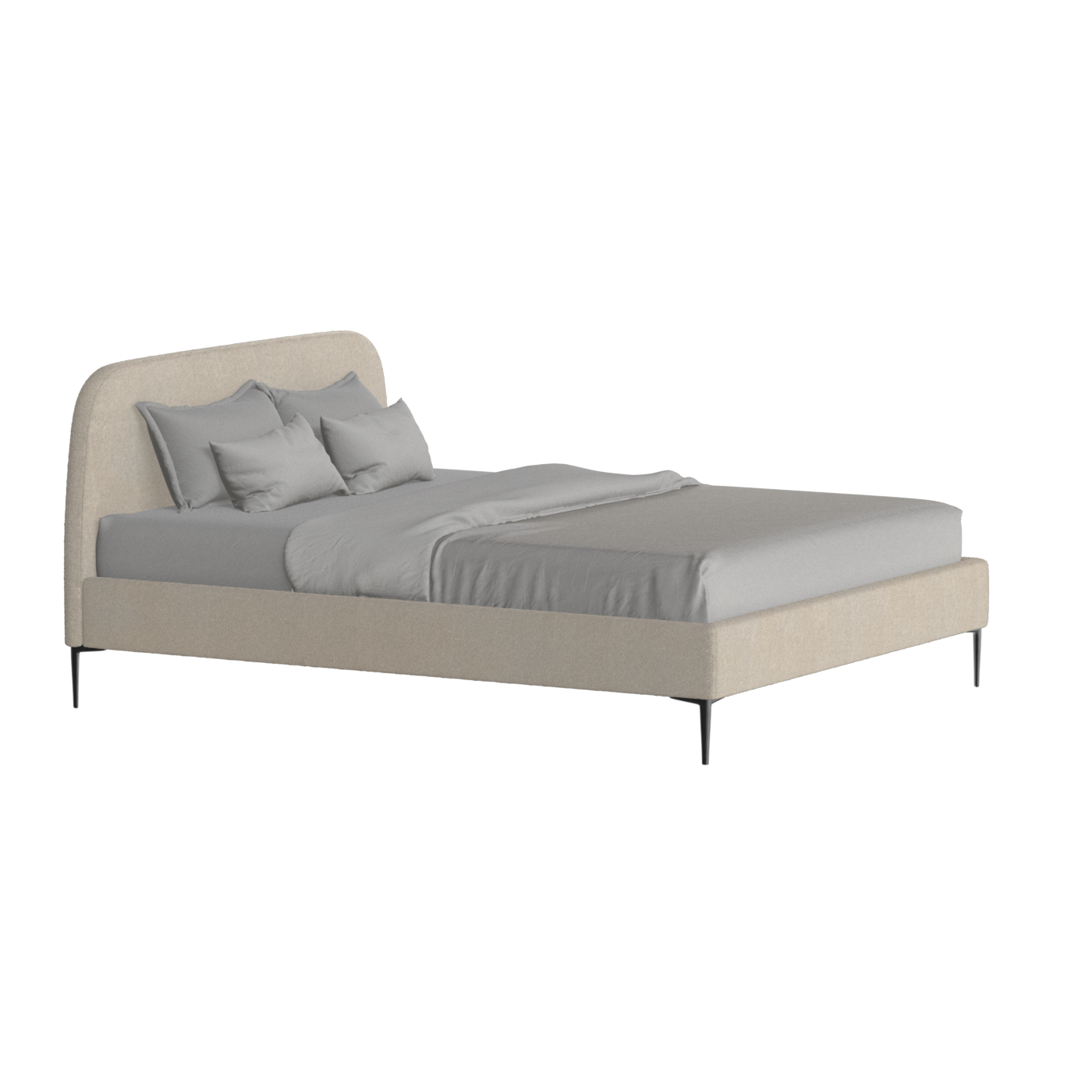 Anna Upholstered Bed with Vertical Headboard Detailing