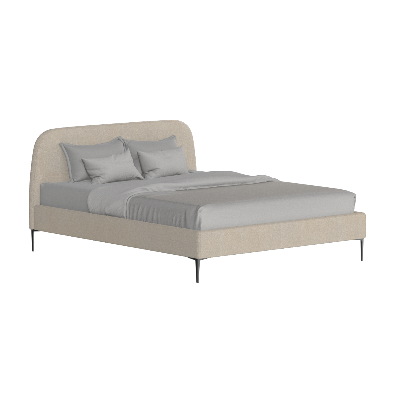 Anna Upholstered Bed with Vertical Headboard Detailing