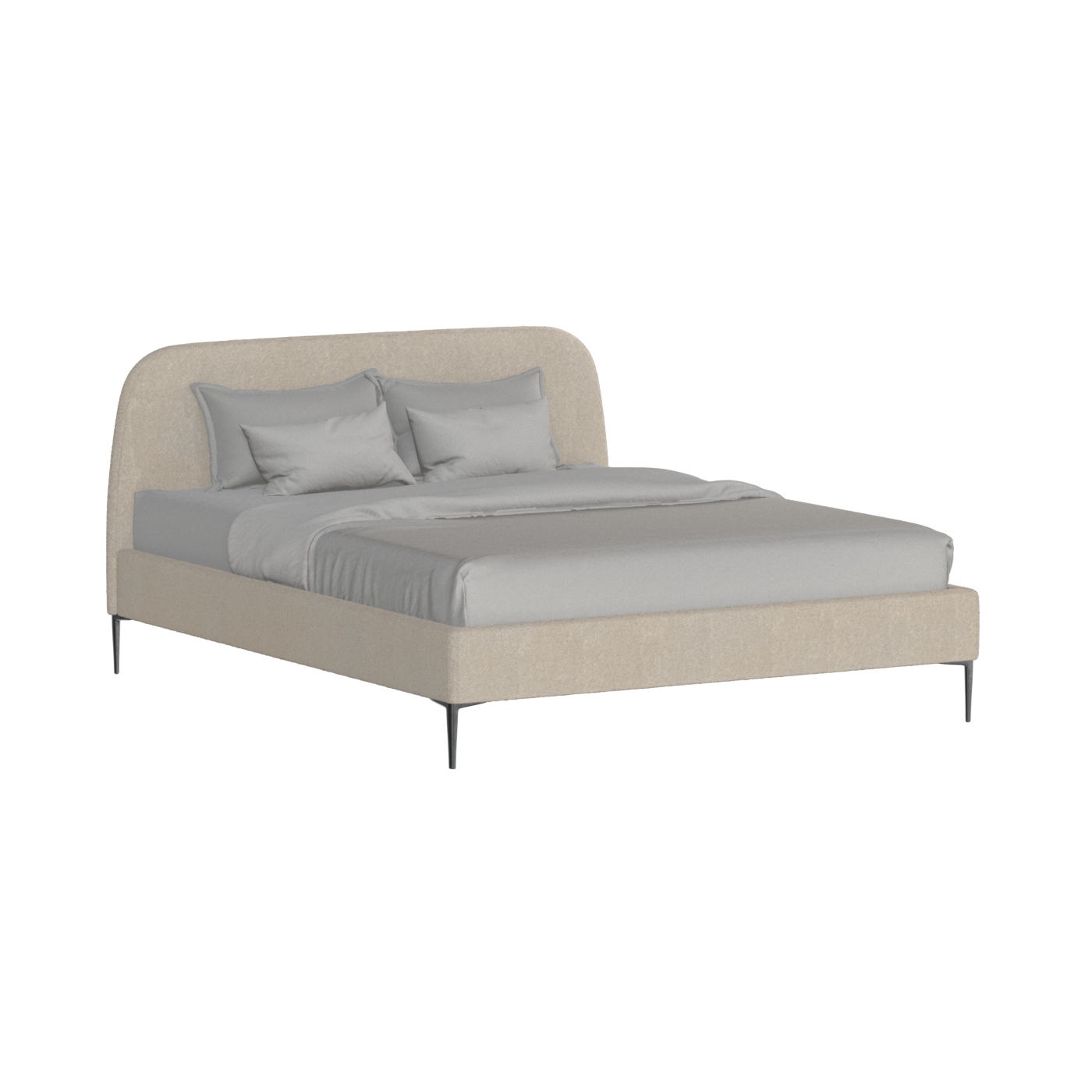Anna Upholstered Bed with Vertical Headboard Detailing