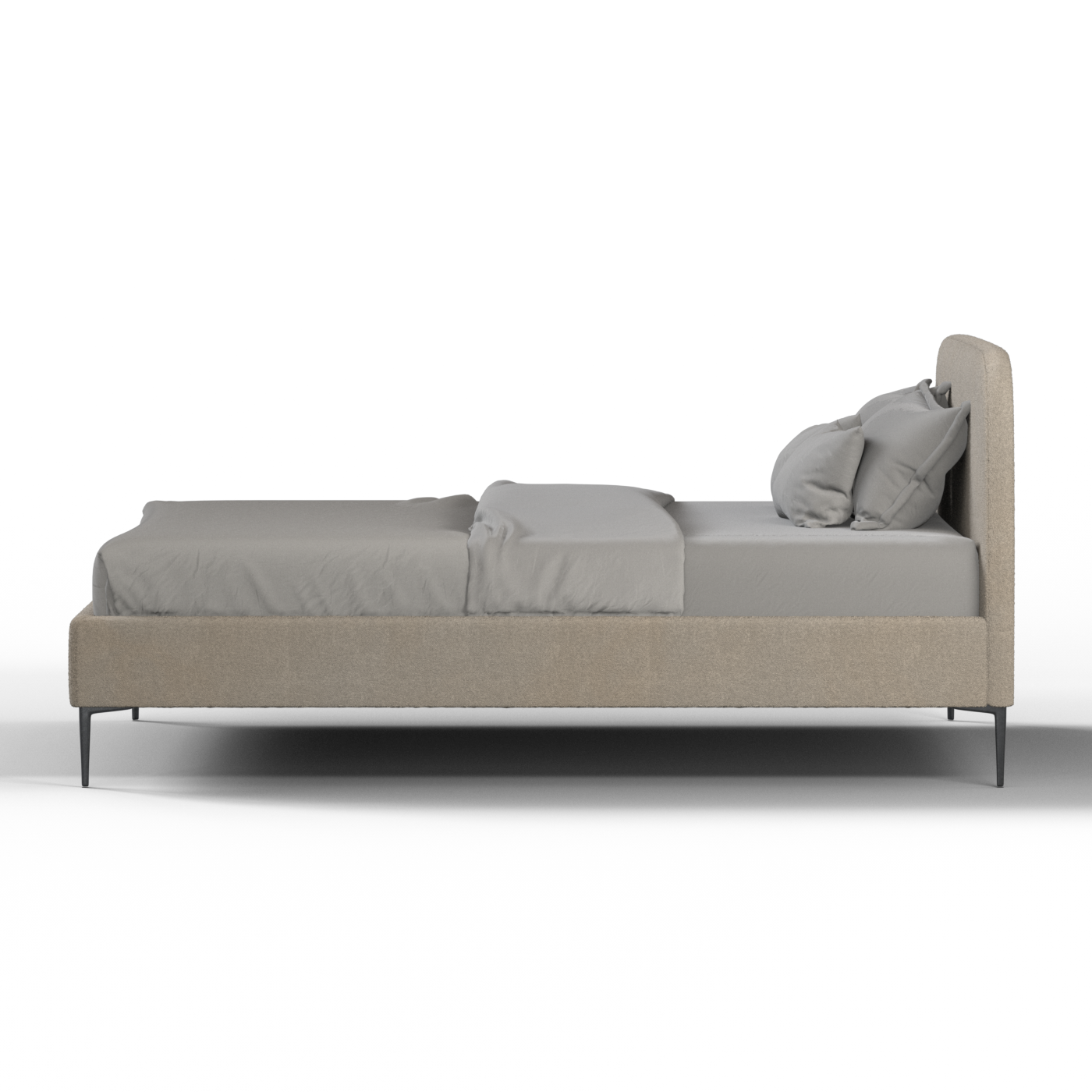 Anna Upholstered Bed with Vertical Headboard Detailing