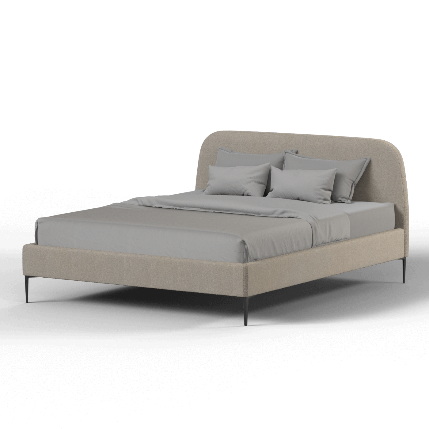 Anna Upholstered Bed with Vertical Headboard Detailing