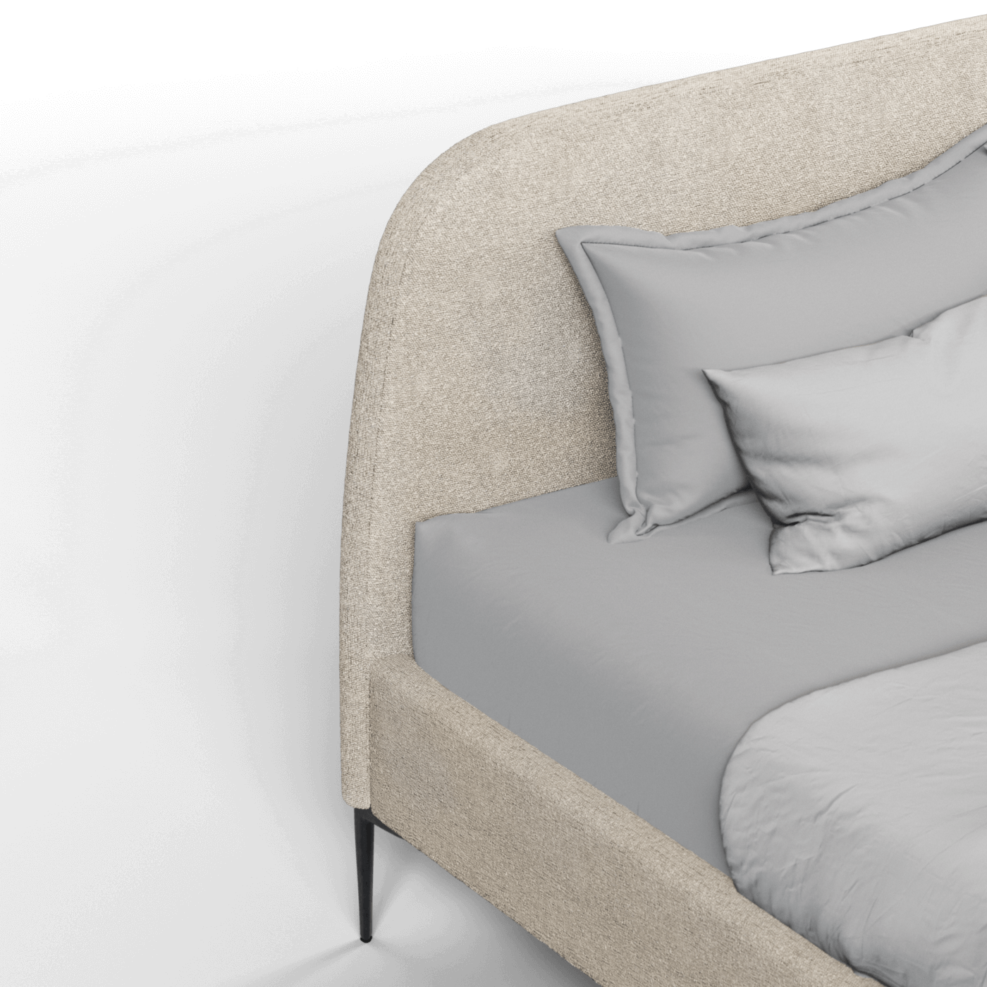 Anna Upholstered Bed with Vertical Headboard Detailing