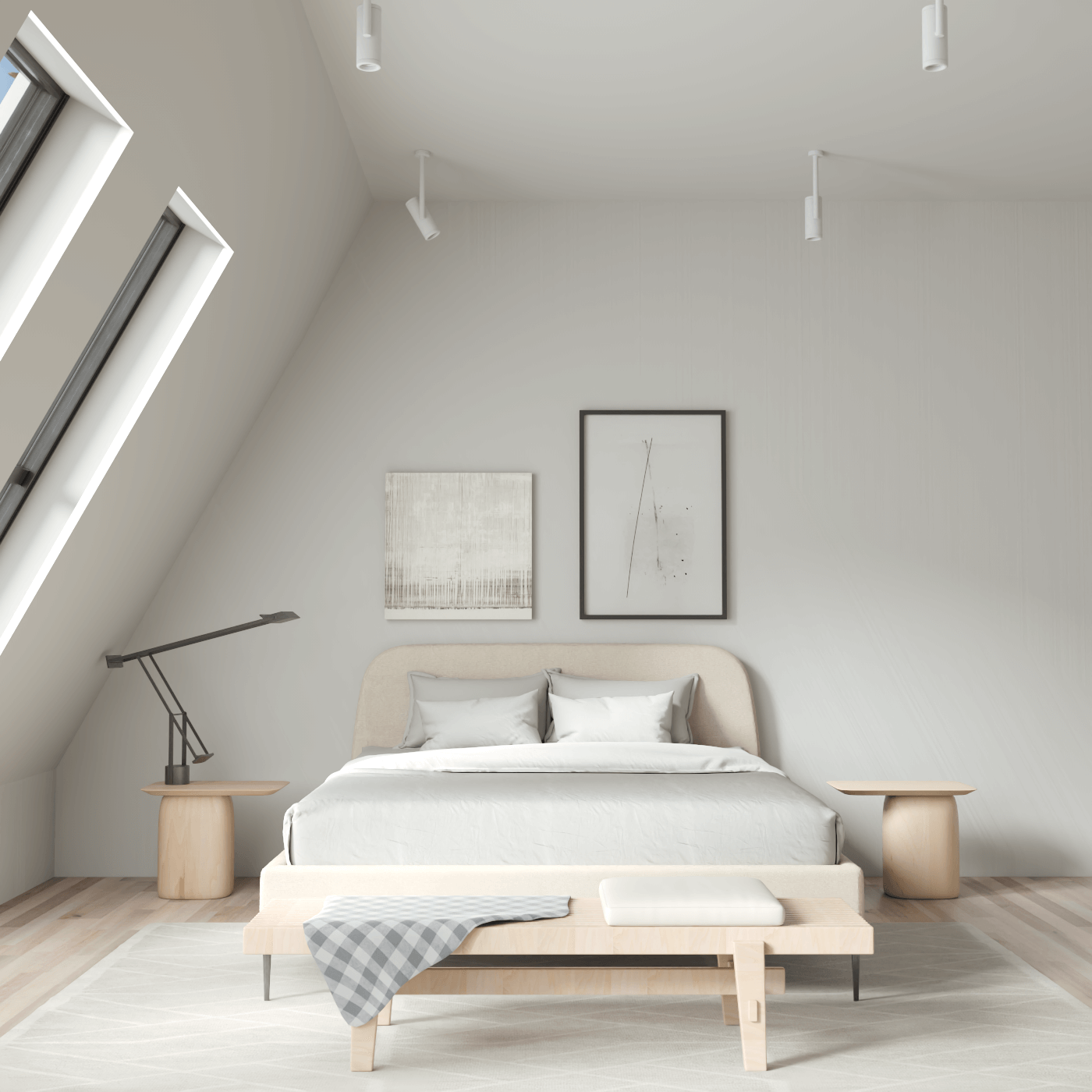 Anna Upholstered Bed with Vertical Headboard Detailing