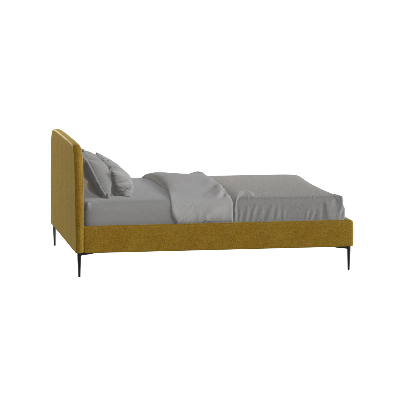 Anna Upholstered Bed with Vertical Headboard Detailing