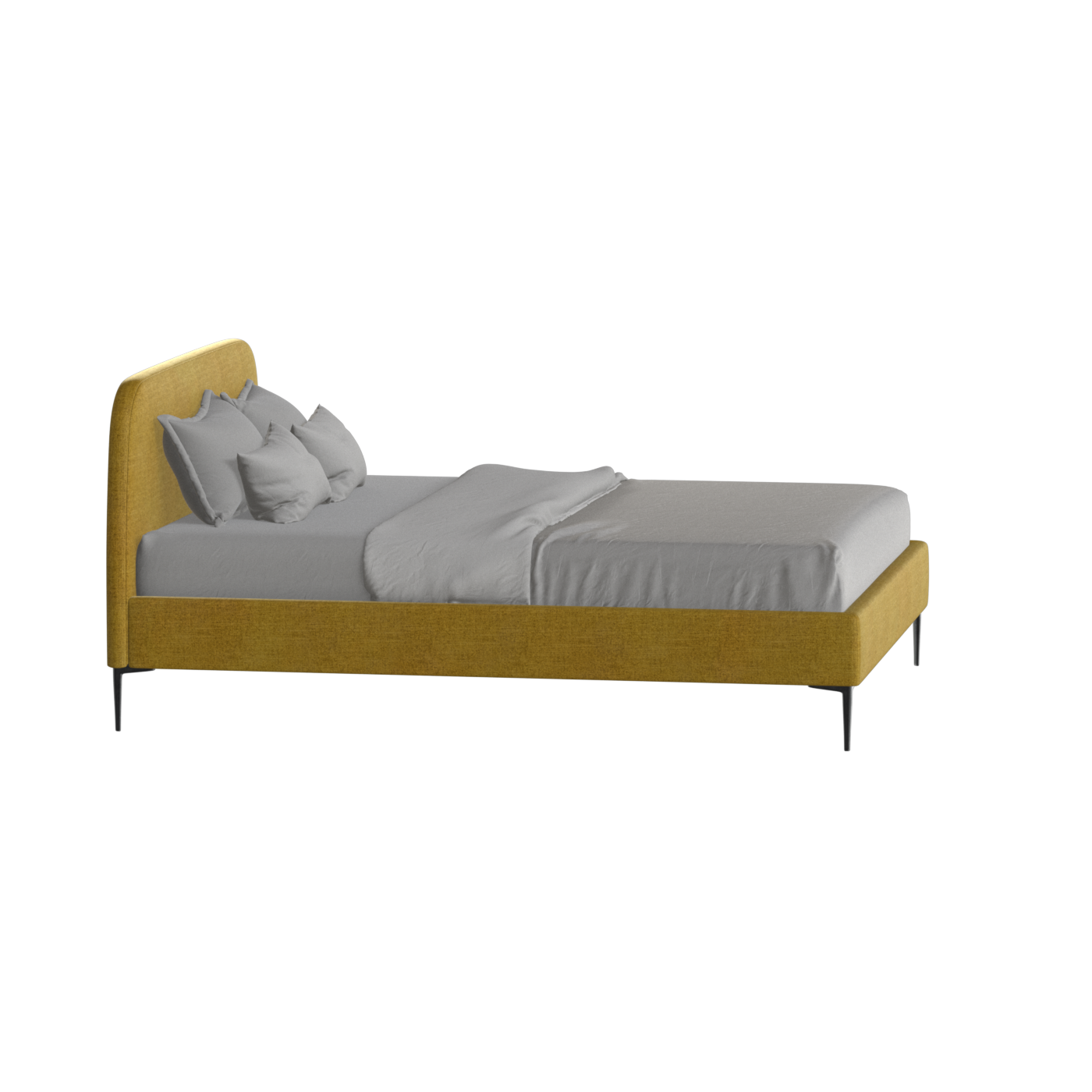 Anna Upholstered Bed with Vertical Headboard Detailing