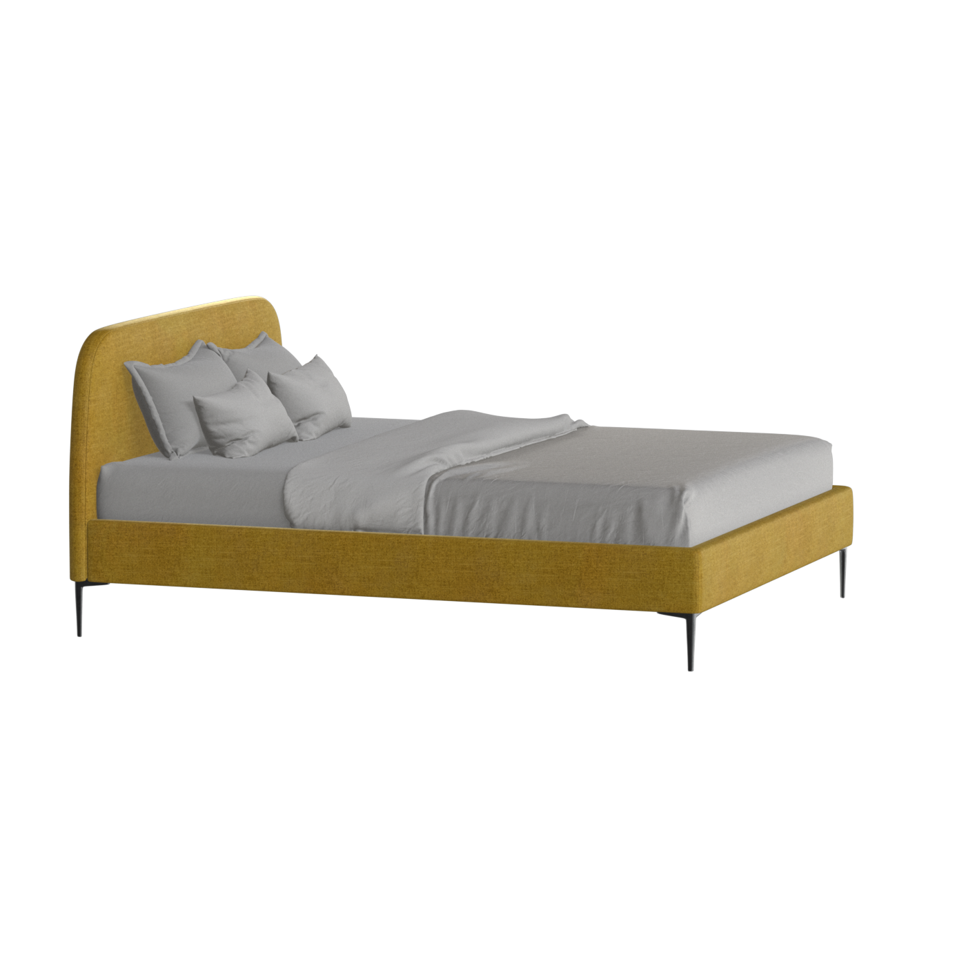 Anna Upholstered Bed with Vertical Headboard Detailing