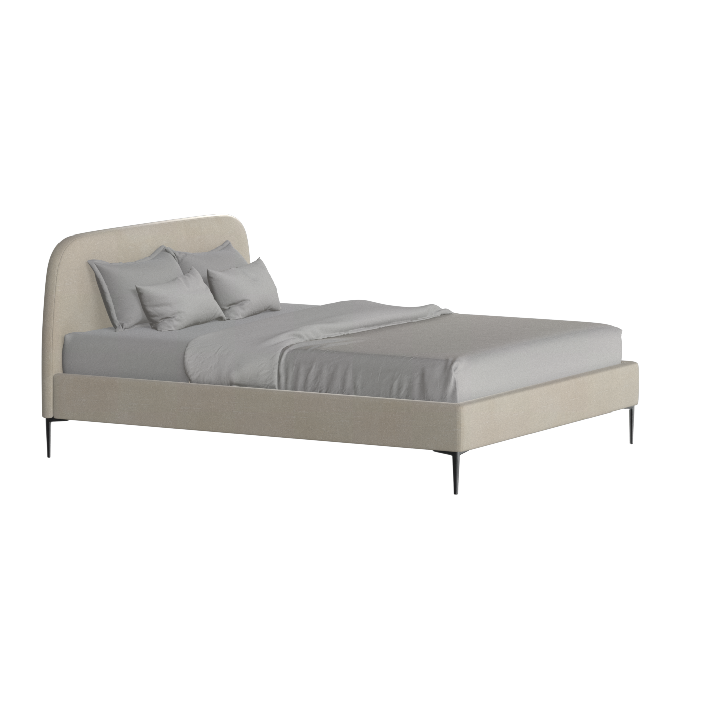 Anna Upholstered Bed with Vertical Headboard Detailing