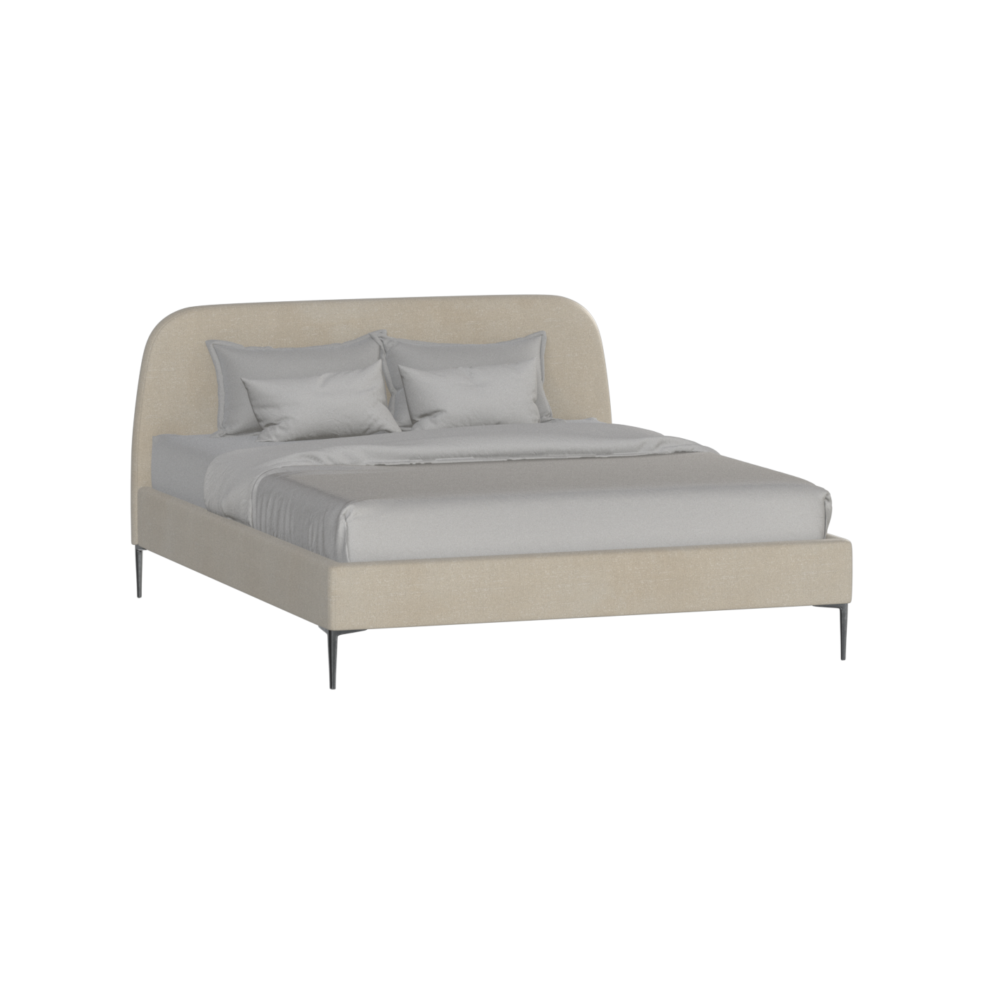 Anna Upholstered Bed with Vertical Headboard Detailing