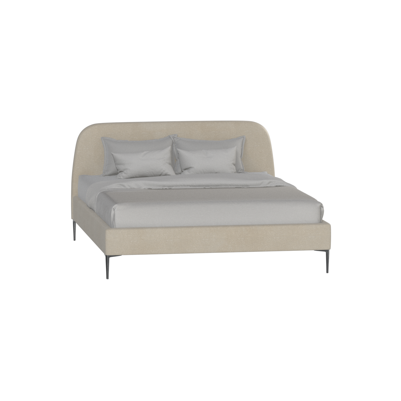 Anna Upholstered Bed with Vertical Headboard Detailing