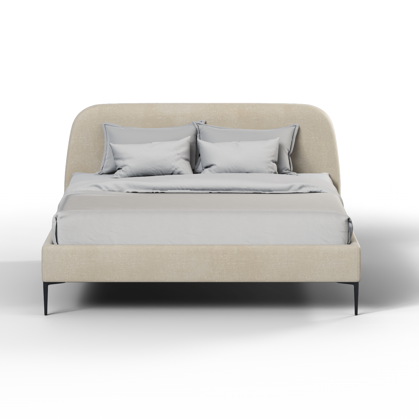 Anna Upholstered Bed with Vertical Headboard Detailing