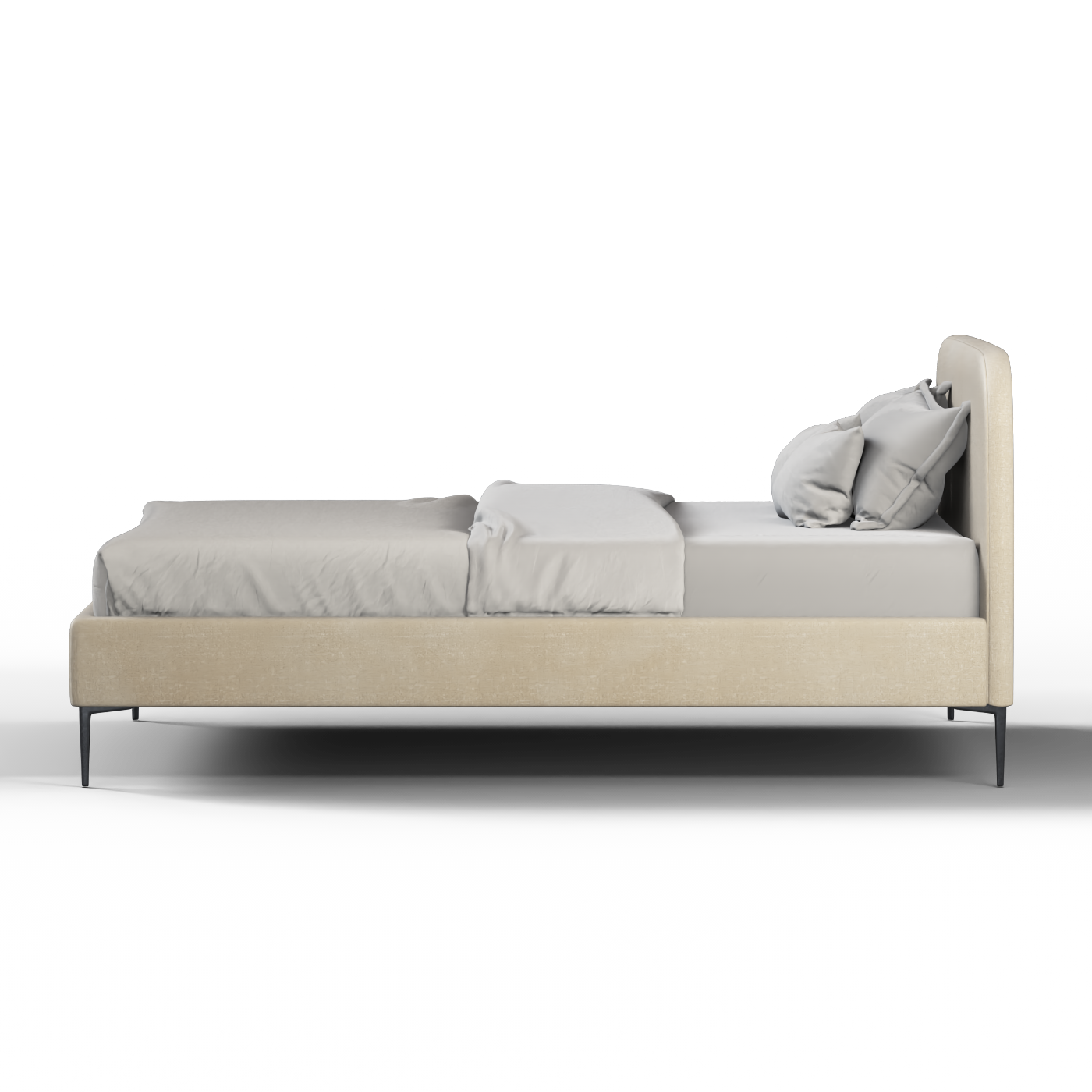 Anna Upholstered Bed with Vertical Headboard Detailing