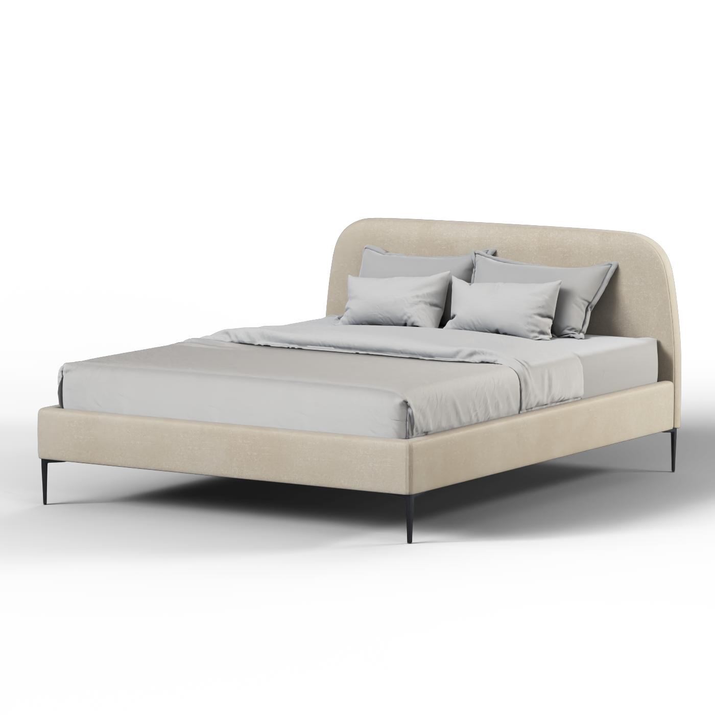 Anna Upholstered Bed with Vertical Headboard Detailing