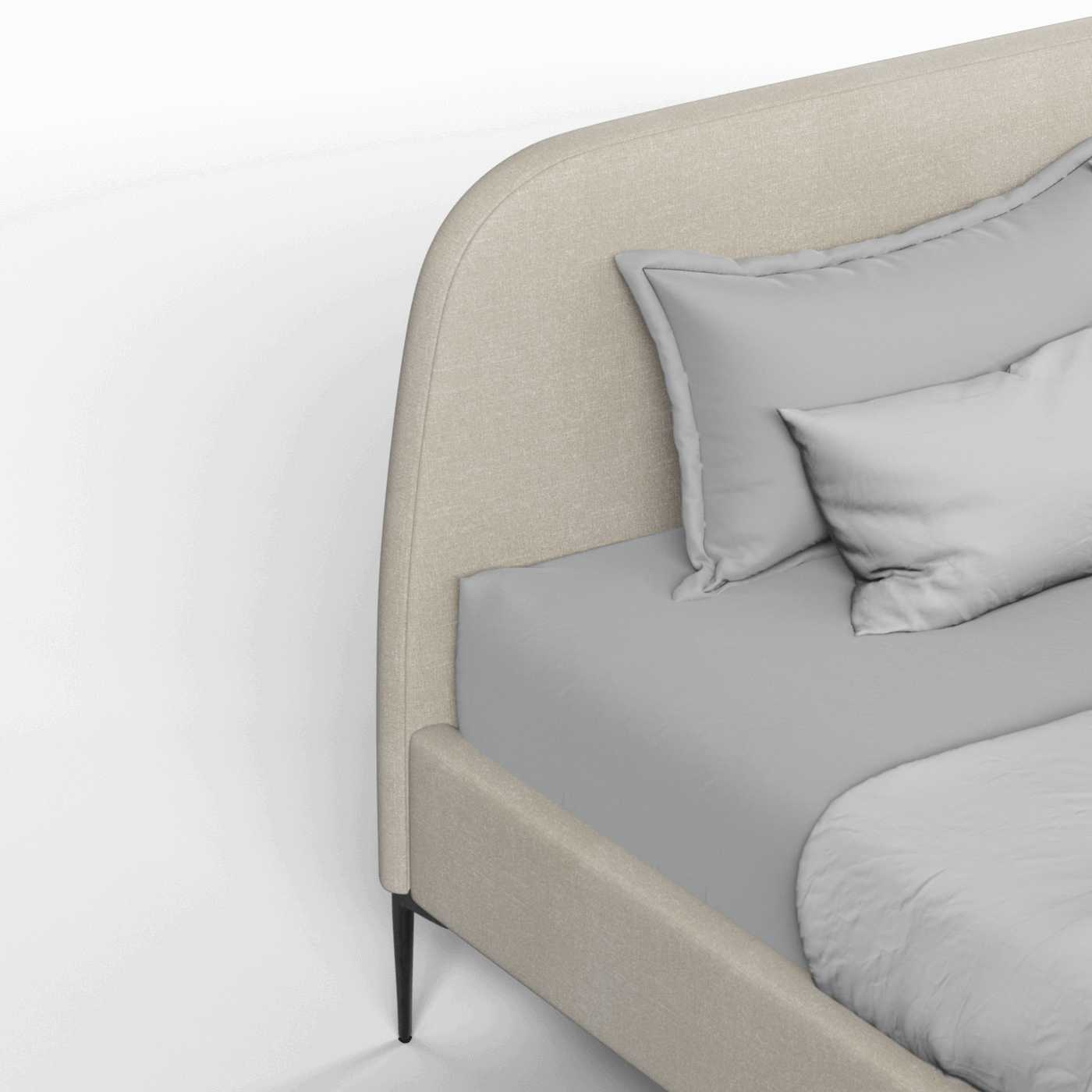 Anna Upholstered Bed with Vertical Headboard Detailing