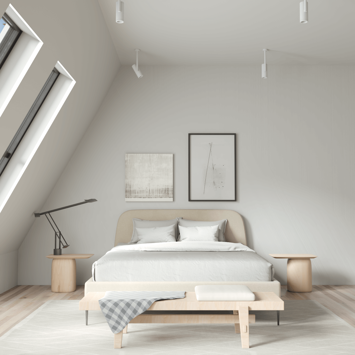 Anna Upholstered Bed with Vertical Headboard Detailing