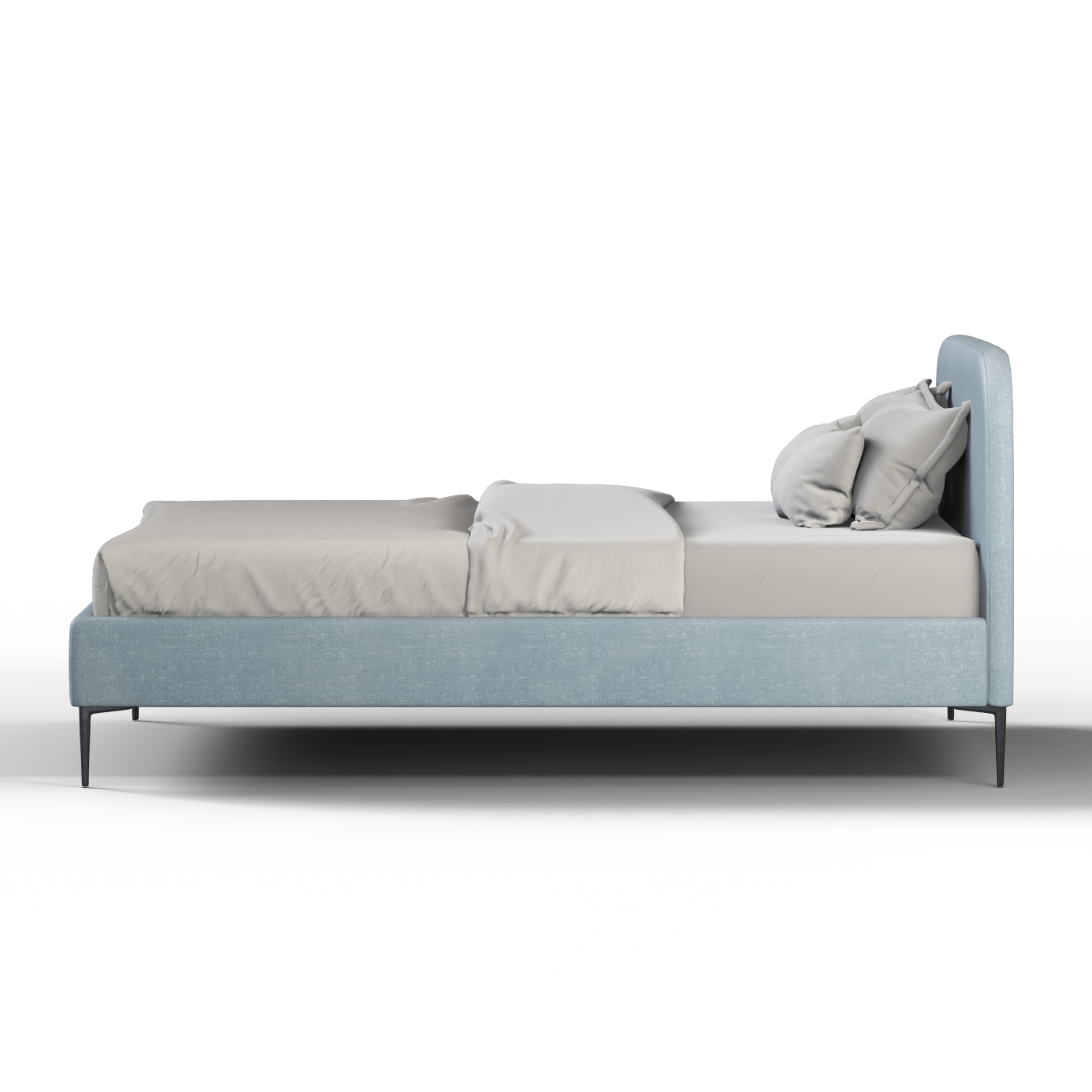 Anna Upholstered Bed with Vertical Headboard Detailing