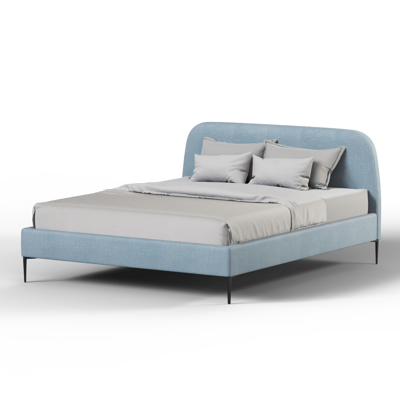 Anna Upholstered Bed with Vertical Headboard Detailing