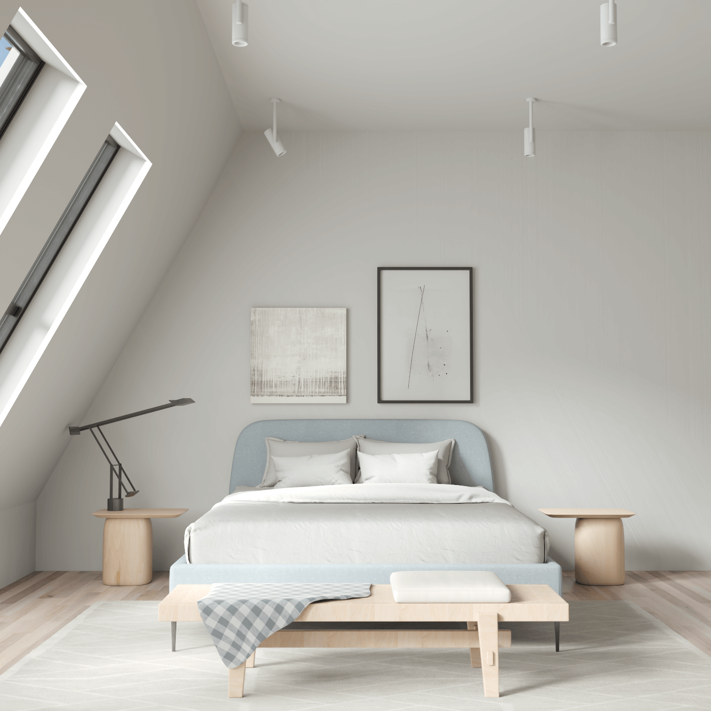 Anna Upholstered Bed with Vertical Headboard Detailing