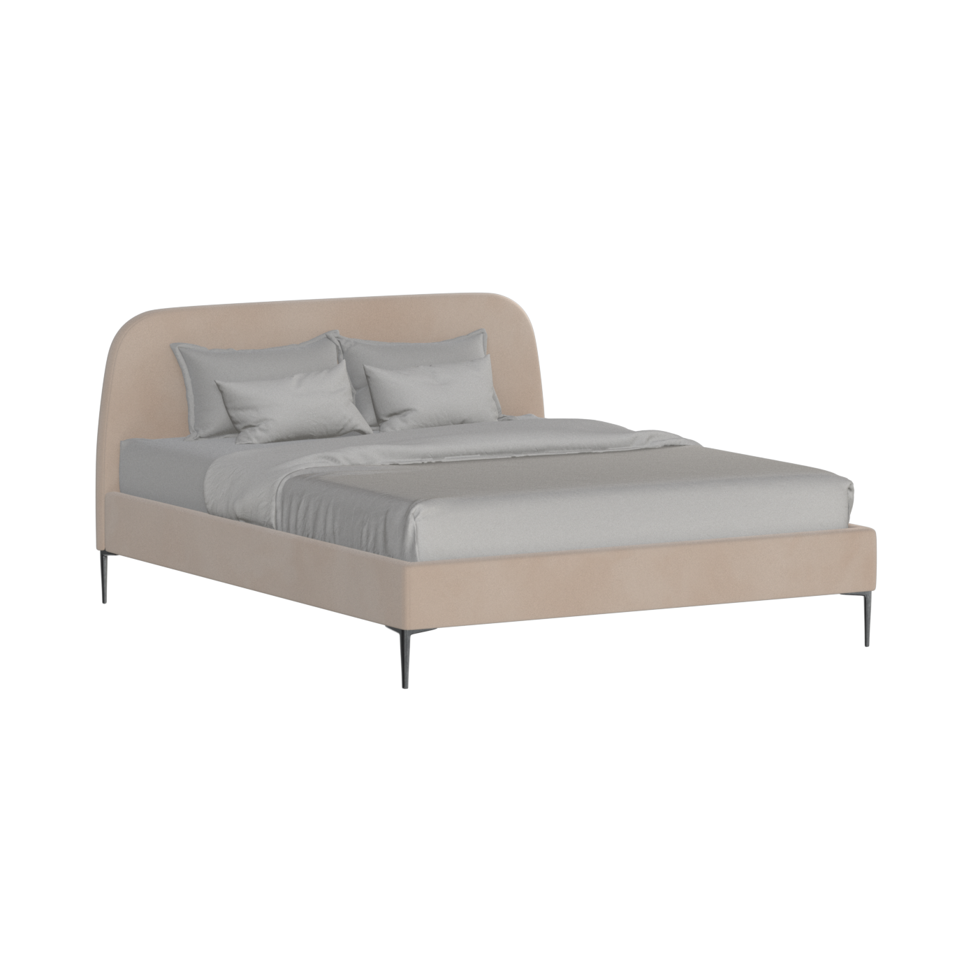 Anna Upholstered Bed with Vertical Headboard Detailing