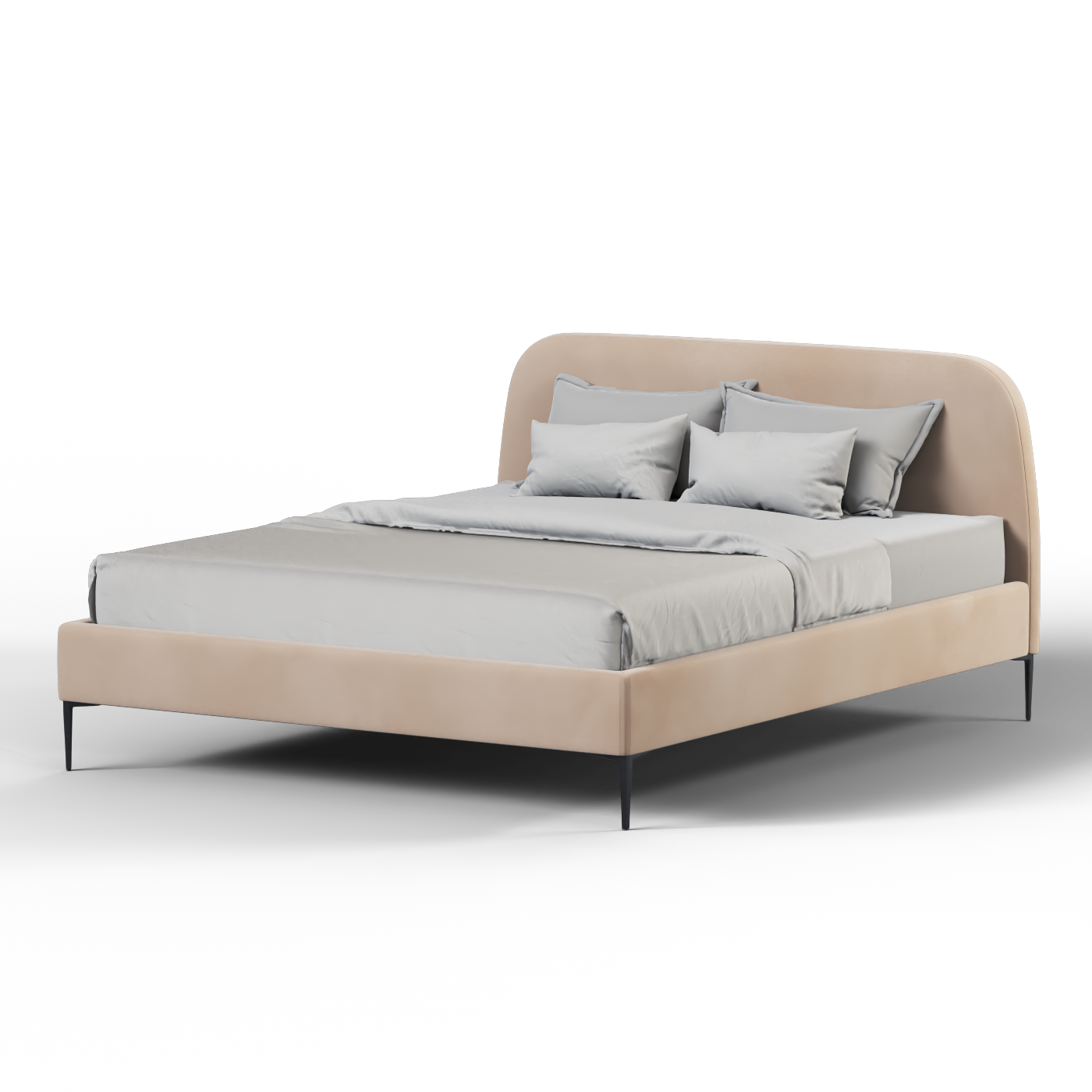 Anna Upholstered Bed with Vertical Headboard Detailing