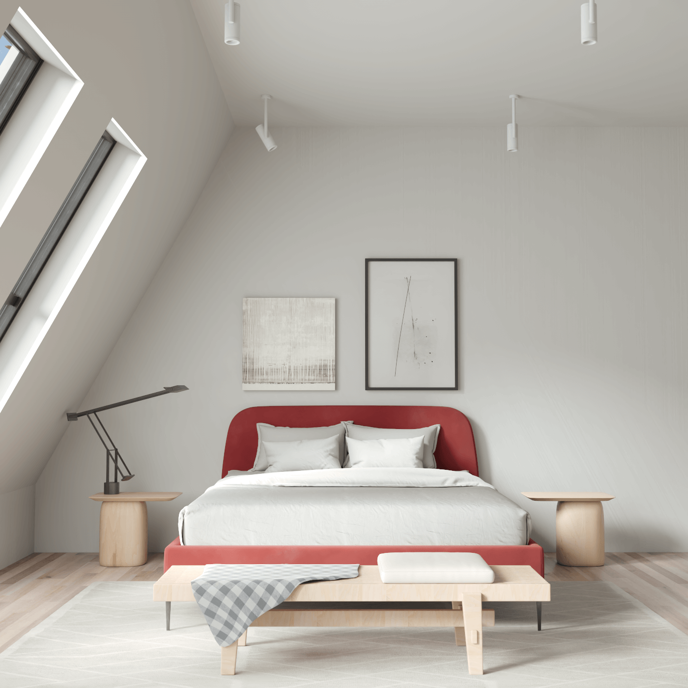 Anna Upholstered Bed with Vertical Headboard Detailing