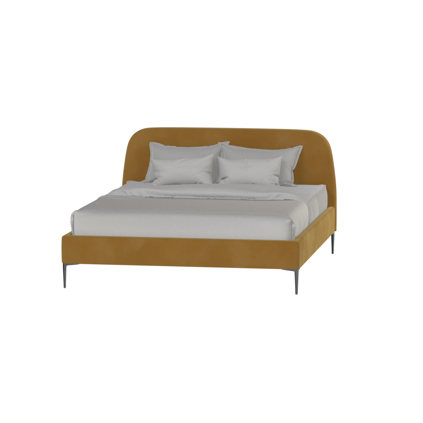 Anna Upholstered Bed with Vertical Headboard Detailing