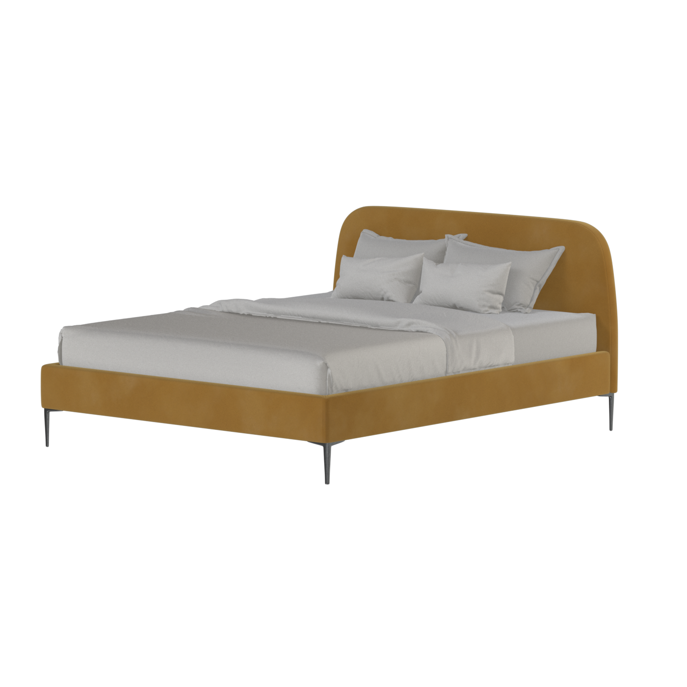Anna Upholstered Bed with Vertical Headboard Detailing