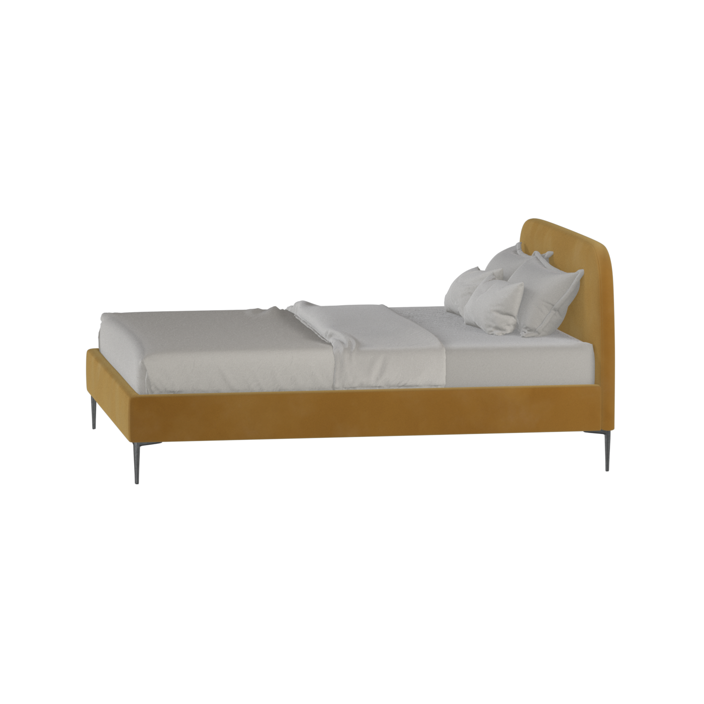 Anna Upholstered Bed with Vertical Headboard Detailing