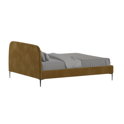 Anna Upholstered Bed with Vertical Headboard Detailing