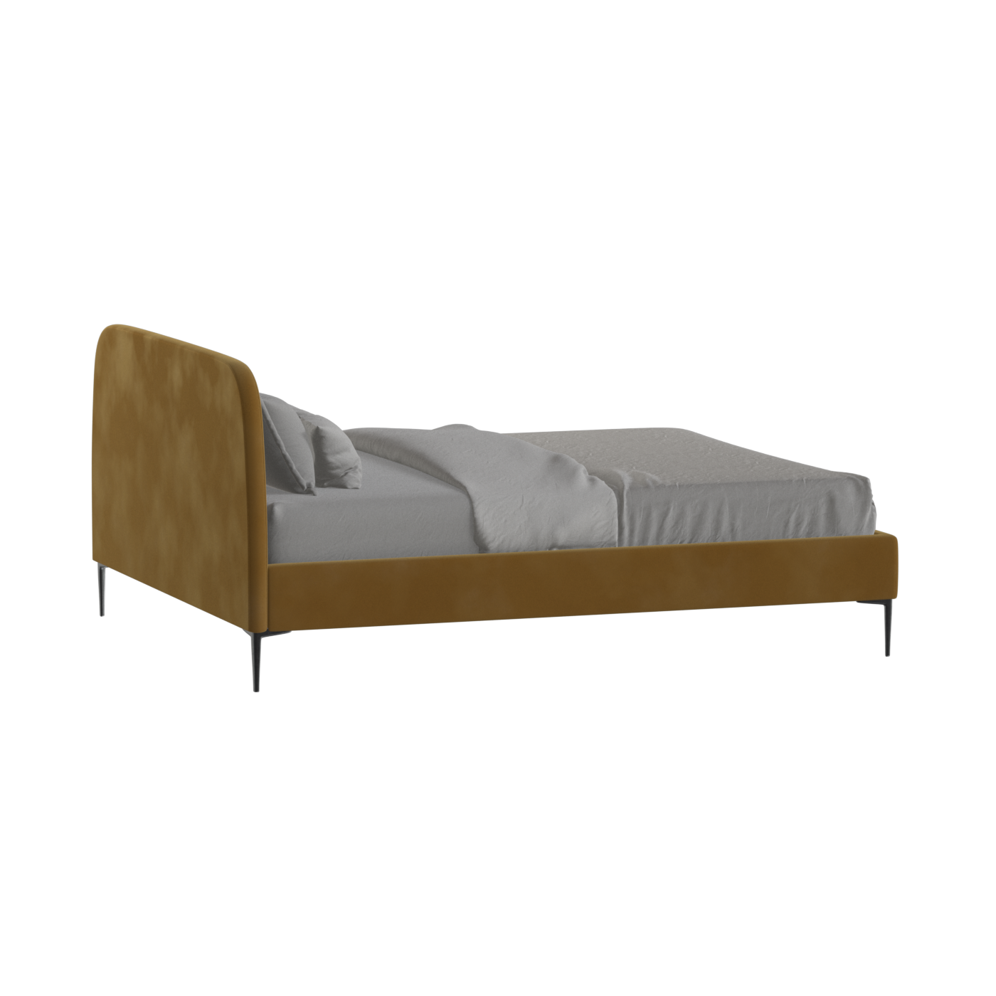 Anna Upholstered Bed with Vertical Headboard Detailing