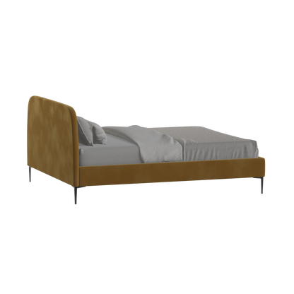 Anna Upholstered Bed with Vertical Headboard Detailing
