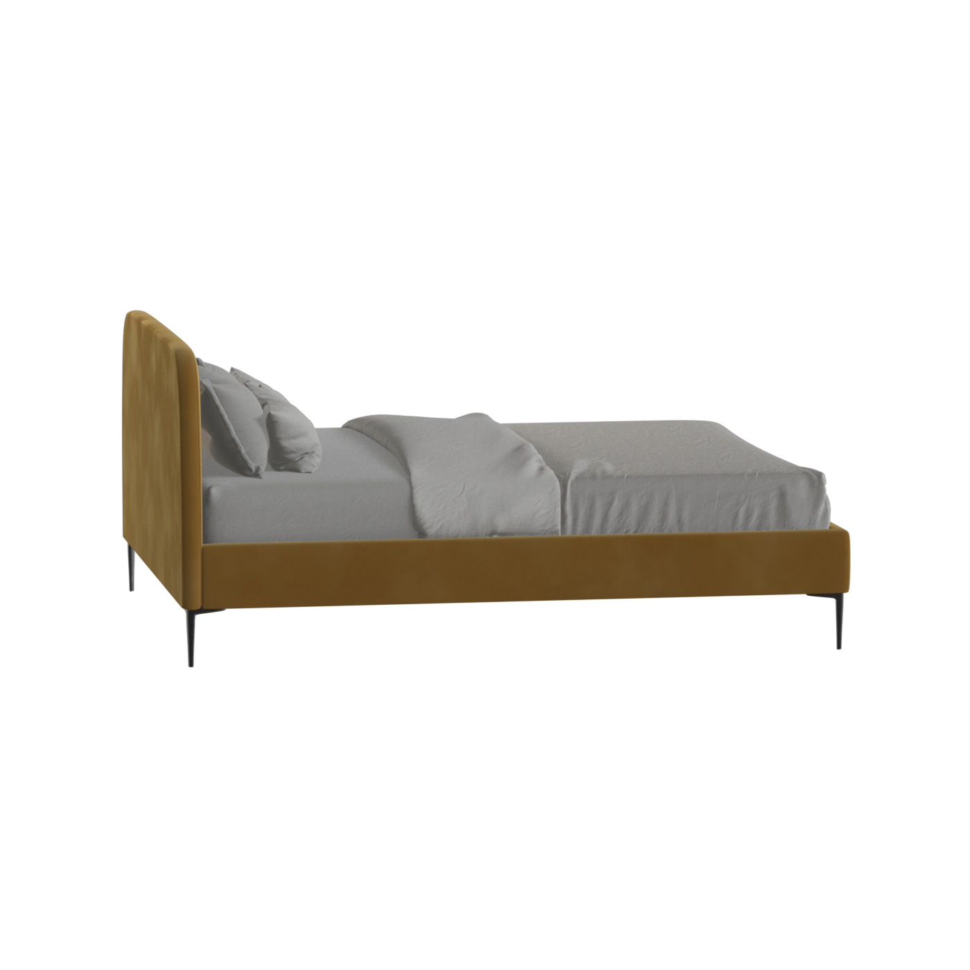 Anna Upholstered Bed with Vertical Headboard Detailing