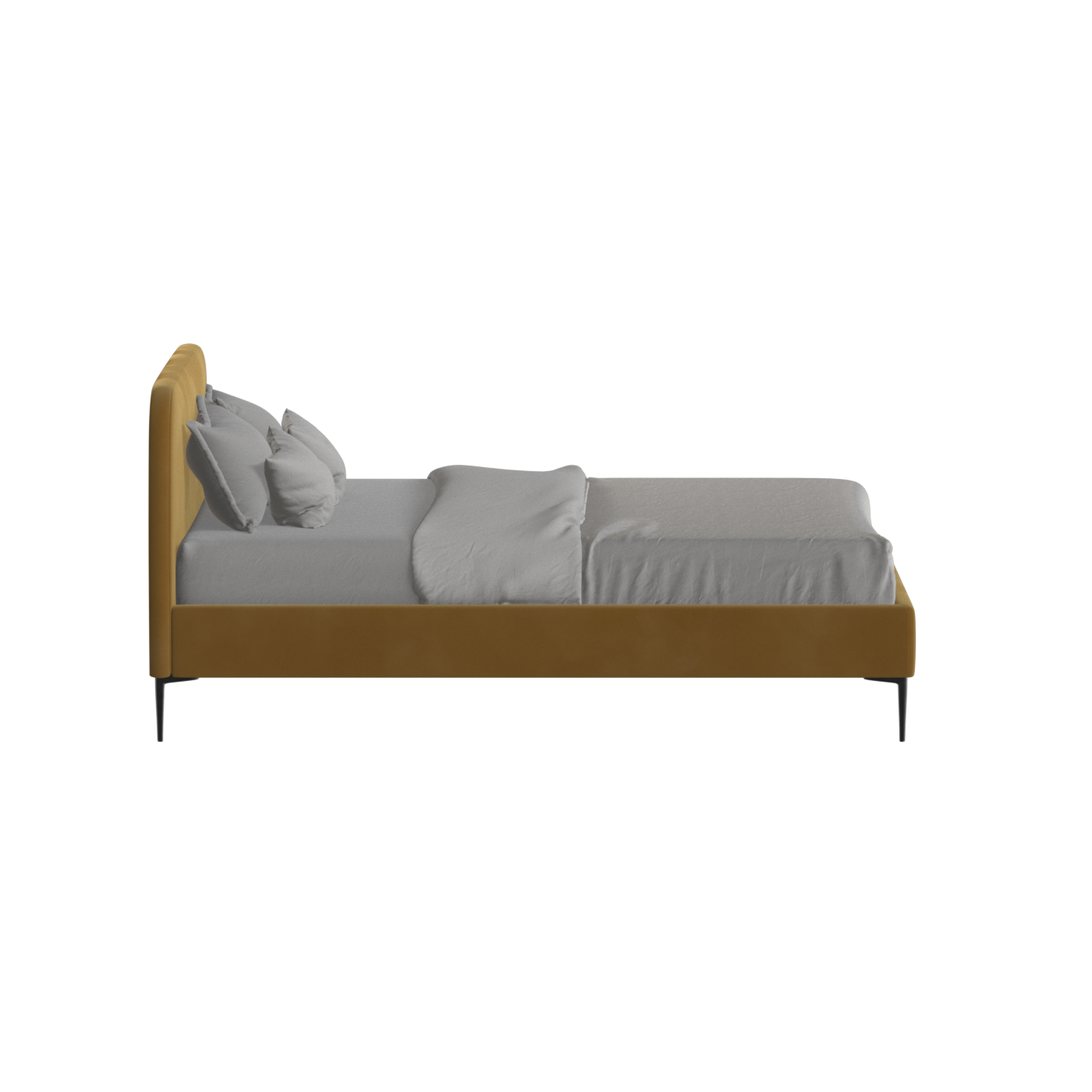 Anna Upholstered Bed with Vertical Headboard Detailing