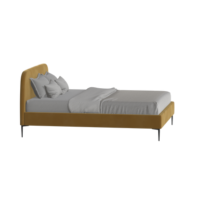 Anna Upholstered Bed with Vertical Headboard Detailing