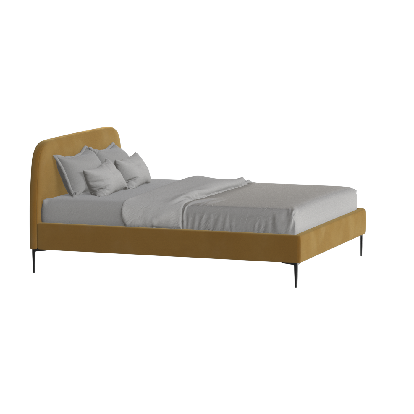 Anna Upholstered Bed with Vertical Headboard Detailing