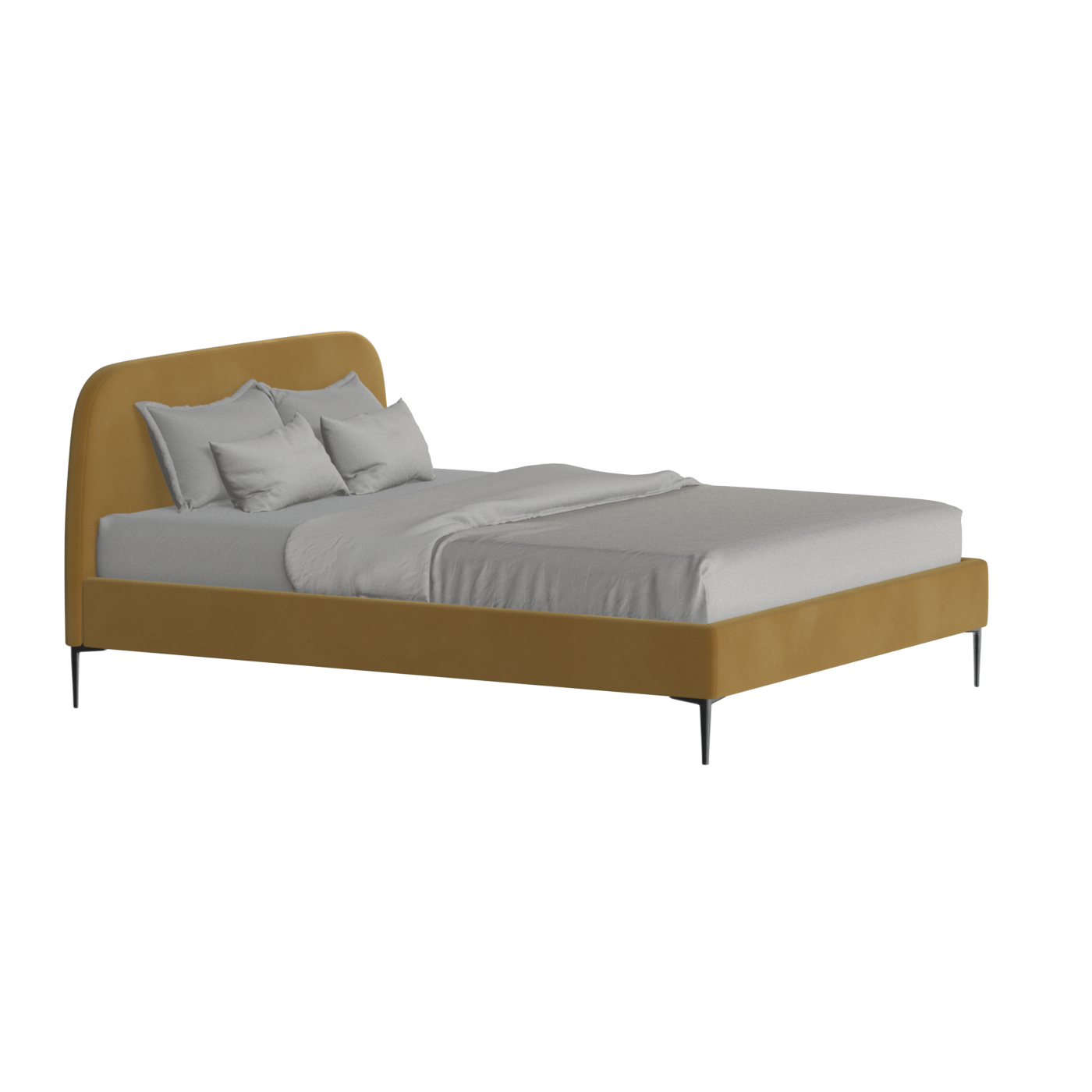 Anna Upholstered Bed with Vertical Headboard Detailing
