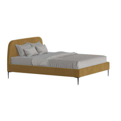 Anna Upholstered Bed with Vertical Headboard Detailing