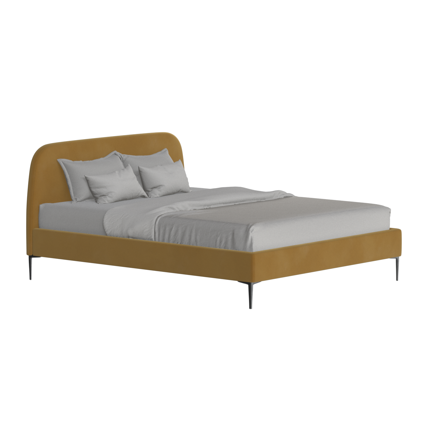 Anna Upholstered Bed with Vertical Headboard Detailing