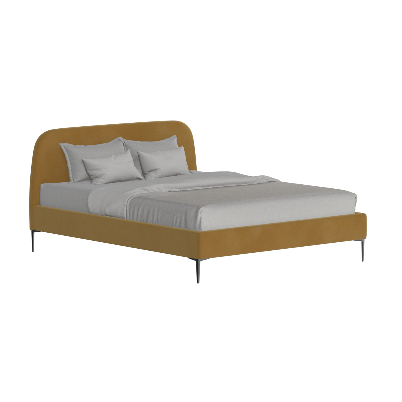 Anna Upholstered Bed with Vertical Headboard Detailing