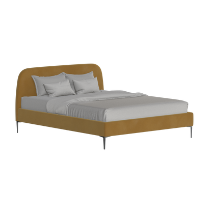 Anna Upholstered Bed with Vertical Headboard Detailing