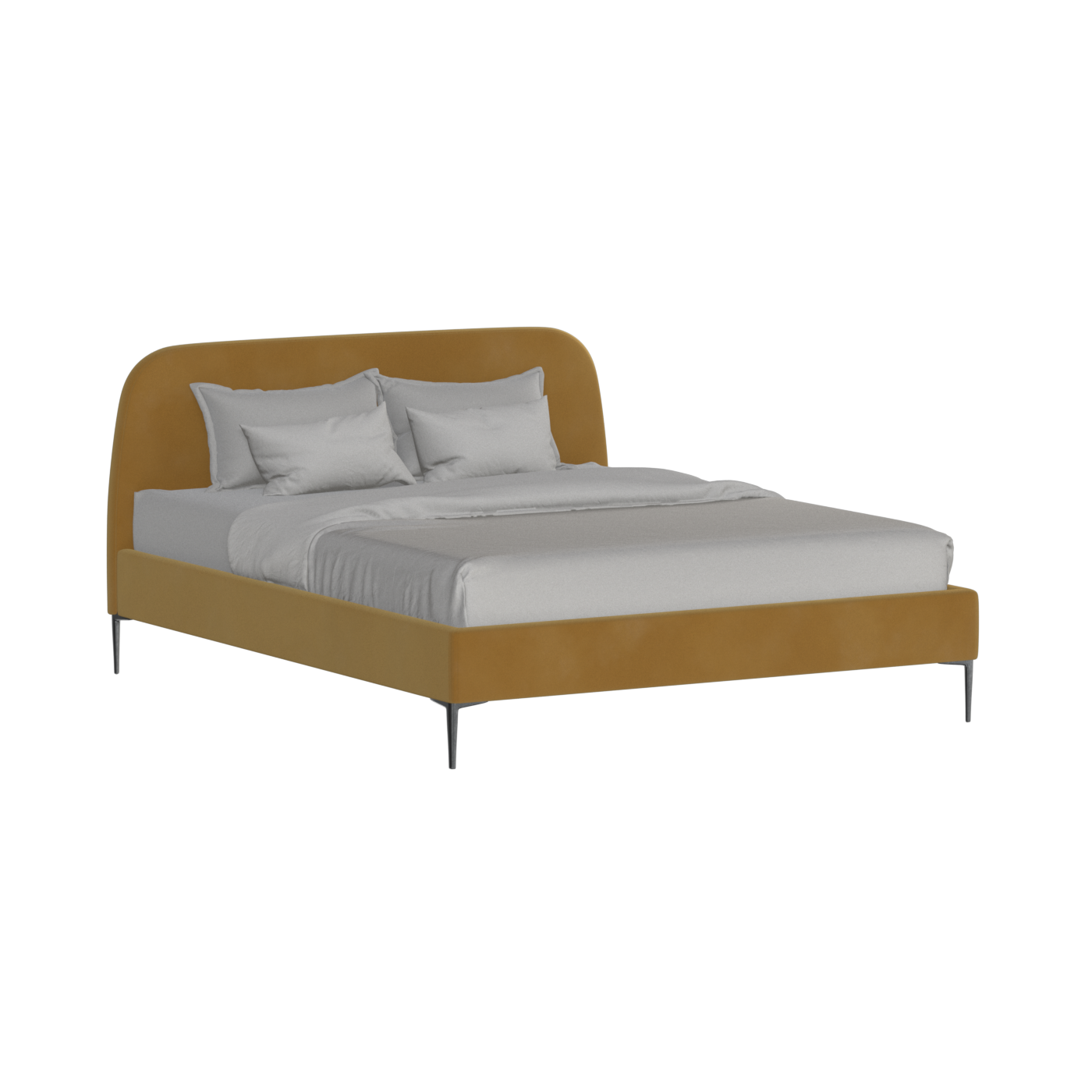 Anna Upholstered Bed with Vertical Headboard Detailing
