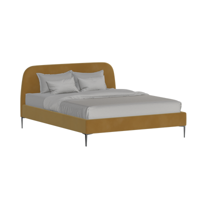 Anna Upholstered Bed with Vertical Headboard Detailing