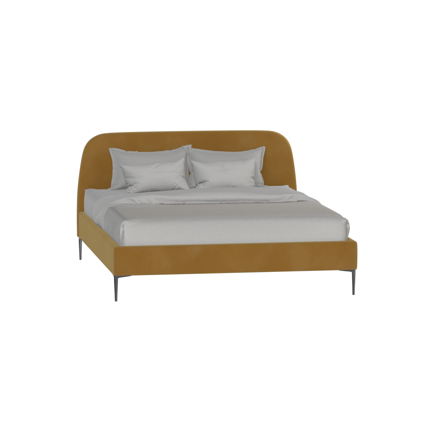 Anna Upholstered Bed with Vertical Headboard Detailing