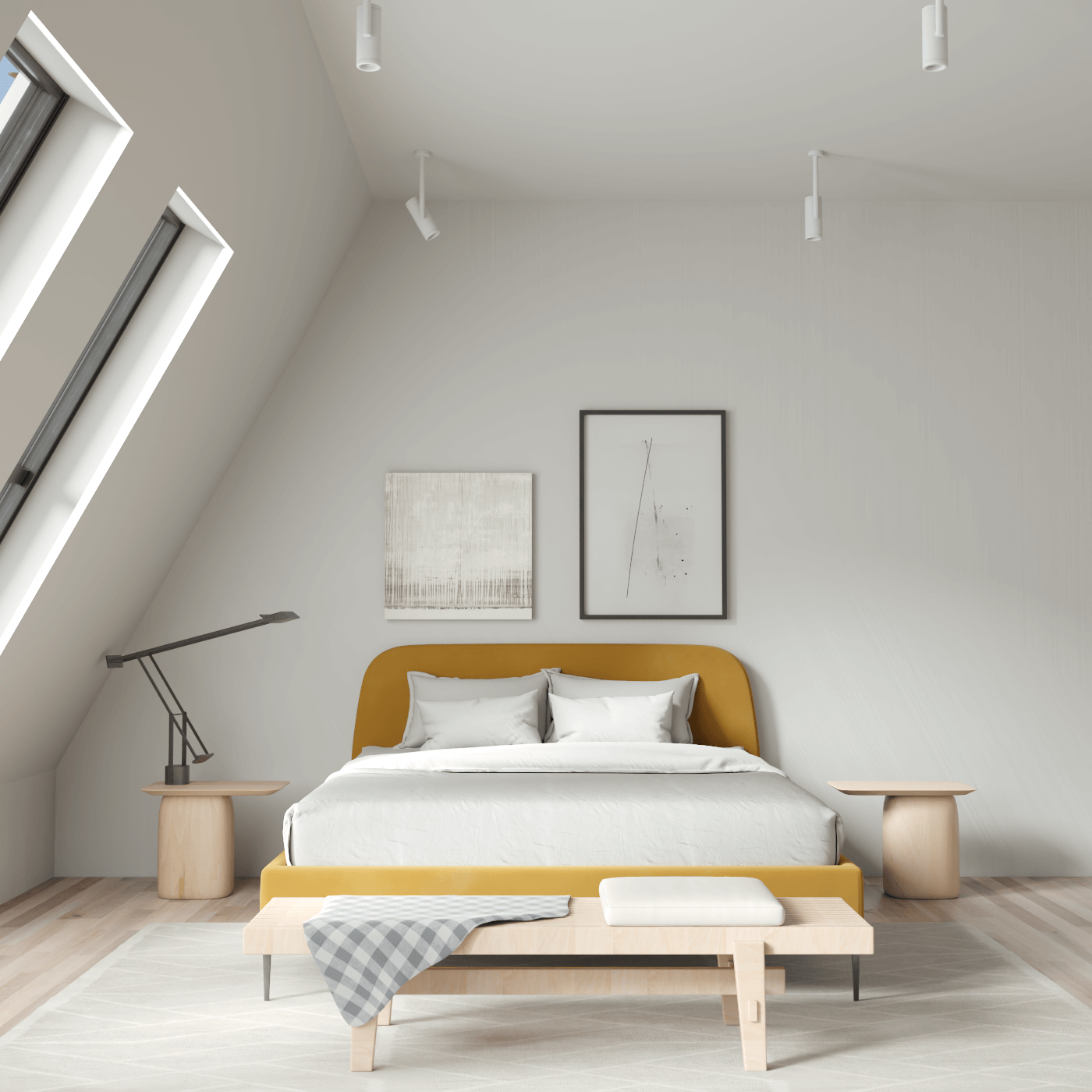 Anna Upholstered Bed with Vertical Headboard Detailing
