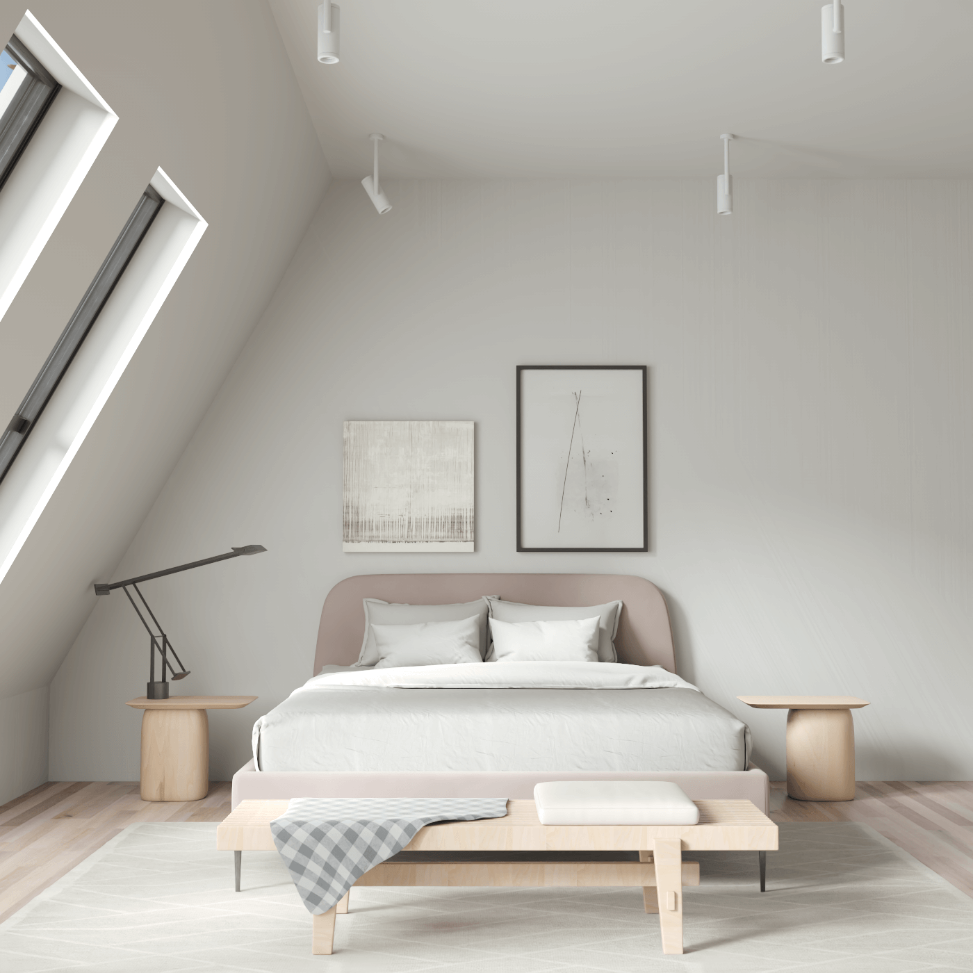 Anna Upholstered Bed with Vertical Headboard Detailing